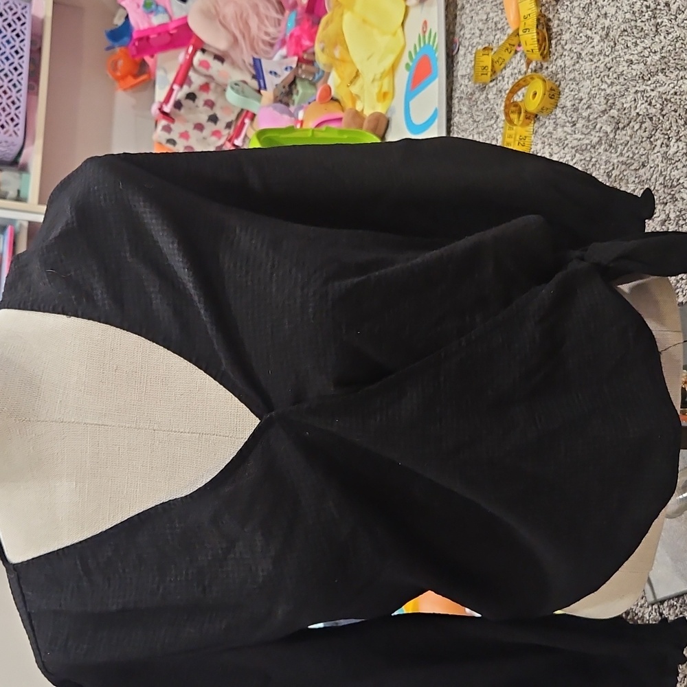 Madewell Black Wrap Long sleeve Blouse Size Small Cropped